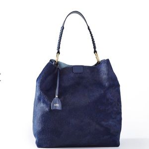 Mark & Graham Navy Cowhide Tote Bag